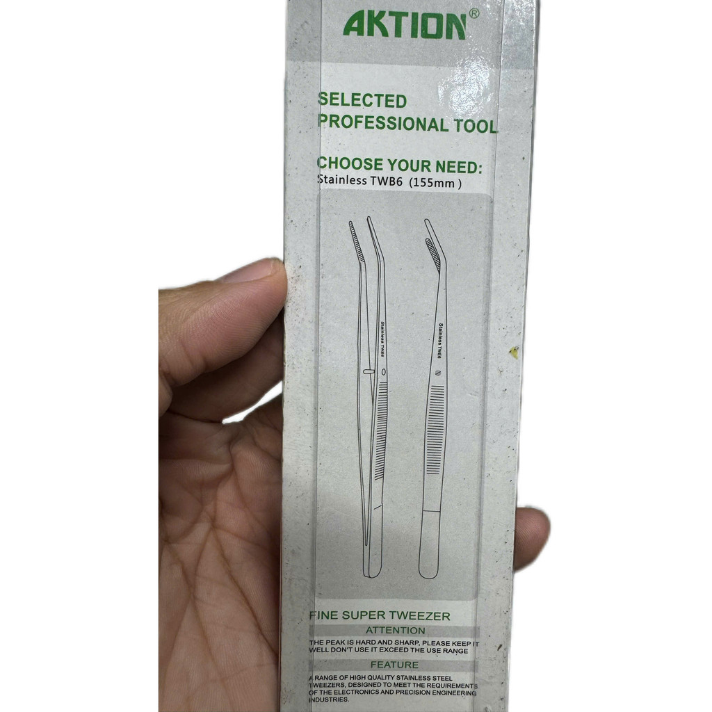 Nhíp Inox AKTION Gắp Thức Ăn Cho Cá Dài 15cm Không Rỉ
