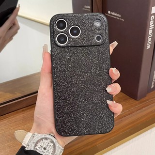 Hàn Quốc Màu Cam Bạc Lấp Lánh Bột Bảo Vệ Toàn Ống Kính Ốp Lưng Điện Thoại iPhone 17Promax 17Pro 16Promax 12 13 14 15 Pro Max Silicon Chống Sốc Nữ Điện Thoại Di Động