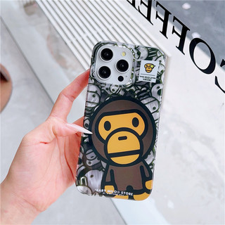 Sợi lông vũ imd ngụy trang bé milo nhãn chuối khỉ Vỏ cho iPhone 17 16 15 14 13 Pro Max
