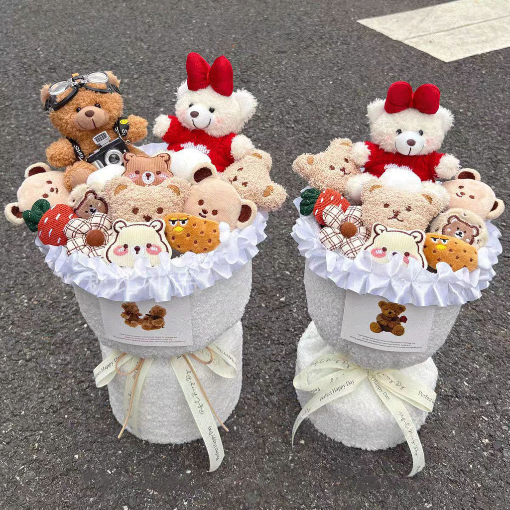 Gấu Bông Sang Trọng Búp Bê Bó Hoa Nhân Tạo Hoa Sáng Tạo Hoa Giáng Sinh Valentine Quà Tặng Sinh Nhật Cho Bé Gái Bạn Gái
