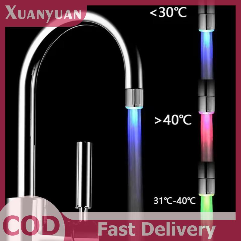 Vòi cảm biến LED 3 màu XUAN Thay đổi ánh sáng cảm giác nhiệt độ Vòi LED tự động Phát sáng Tiết kiệm nước Dòng ánh sáng Vòi sục khí Vòi phun cho phòng tắm nhà bếp VN