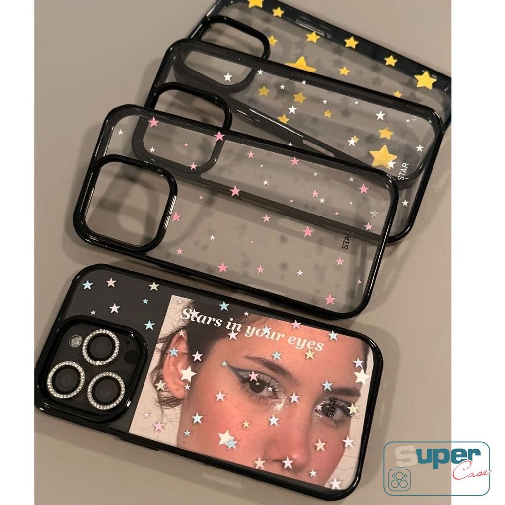 Ốp Lưng Tương Thích Cho iPhone 17 13 16 15 11 12 14 Pro Max Air 14 16 15 Plus Thời Trang Đơn Giản Dễ Thương Nhiều Màu Sắc Ngôi Sao Sang Trọng Acrylic Cover