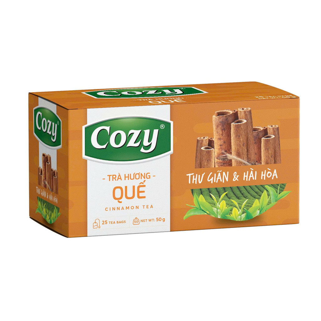 Trà Quế Cozy 50g Gồm 25 gói x 2g, Đậm Đà, Ấm Áp Thơm Vị Quế