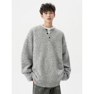 Áo len cổ Henley cao cấp, style Mỹ cổ điển phù hợp nam và nữ