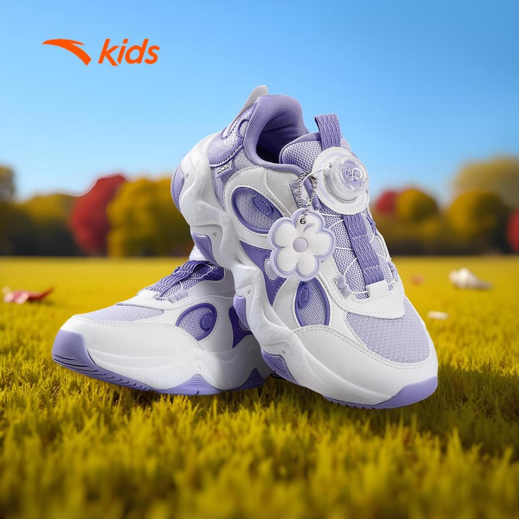 ANTA Kids DunDun Giày Thời Trang Bé Gái 3225D8803. Khóa Xoay Tiện Lợi, Êm Nhẹ, Hạn Chế Trơn Trượt