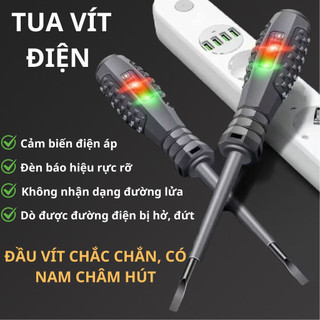 【vạn】Bút thử điện tích hợp tua vít từ tính, vật liệu cao cấp chống trượt, sử dụng cho kiểm tra điện chuyên nghiệp và DIY