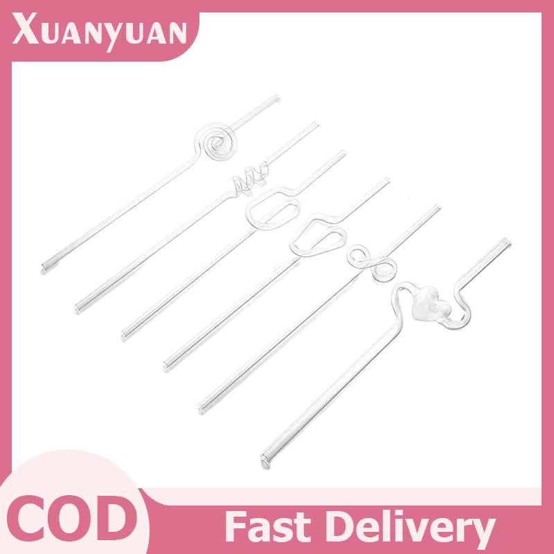 XUAN Sáng Tạo Chịu Nhiệt Trong Suốt Trà Sữa Nước Có Thể Tái Sử Dụng Thủy Tinh Xoắn Ống Hút Thân Dài Sip VN