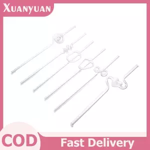 XUAN Sáng Tạo Chịu Nhiệt Trong Suốt Trà Sữa Nước Có Thể Tái Sử Dụng Thủy Tinh Xoắn Ống Hút Thân Dài Sip VN