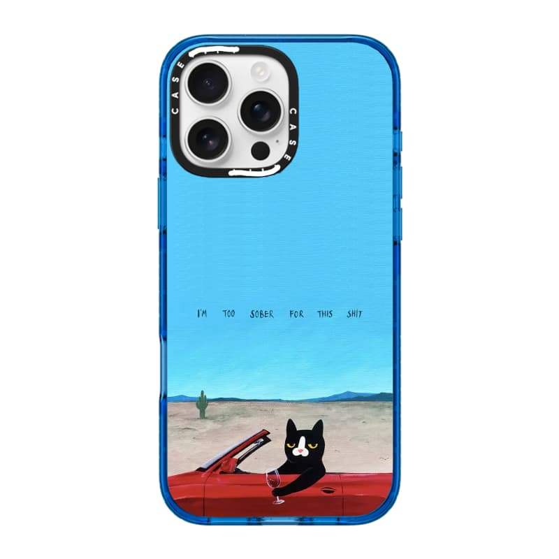 CASECASE X Tôi quá tỉnh táo Ốp lưng màu xanh da trời trong suốt cứng hút từ tính tác động cho Apple IPhone 12 13 14 15 16 17 Pro Max Air Plus có hộp