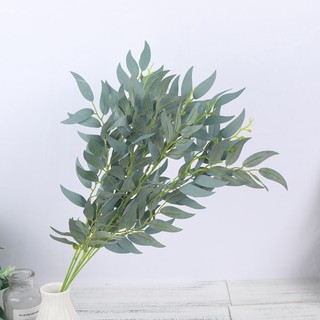 57cm Bắc Âu Nhân Tạo Lá Liễu Thẩm Mỹ Trang Trí Nhà Cây Giả Nhánh Tiệc Cưới DIY Lá Cây Xanh Chụp Ảnh Chống Đỡ Cảm Ứng Thật