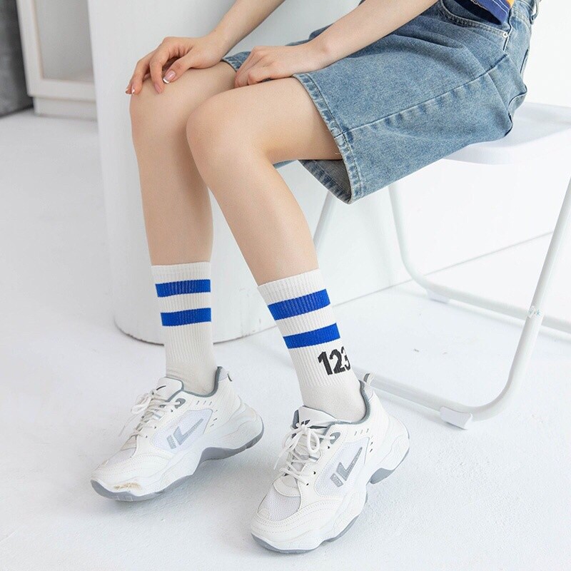 Vớ Tất cổ cao UNISEX số 123 phong cách thể thao, đường phố, năng động nhiều màu