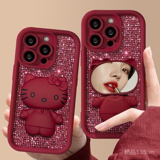 Giá đỡ gương mèo Flash Thích hợp cho vỏ điện thoại 17promax iphone16 Ánh sáng sang trọng 14 năm mới 15 nữ