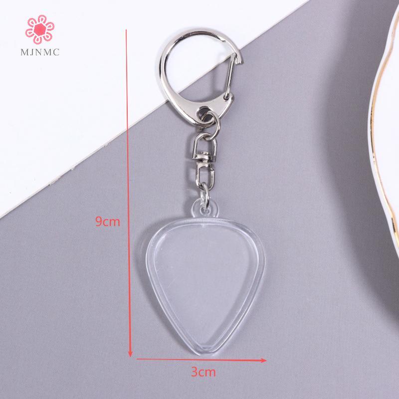 MJnmc 3 / 5 Chiếc Đàn Guitar Chọn Bộ Sưu Tập Hộp Móc Khóa Trong Suốt Khung Ảnh Có Thể Thay Thế Có Thể Tháo Rời Mặt Dây Chuyền Phụ Kiện Âm Nhạc Mới