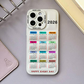 Ốp điện thoại lịch 2026 cho iPhone 17 / 17Air / 16E / 15 Plus / 14 / 13 / 12 / 11 / Pro Max. Chống sốc rơi. Hộp đựng túi khí kiểu áo khoác silicon lỏng che phủ toàn diện