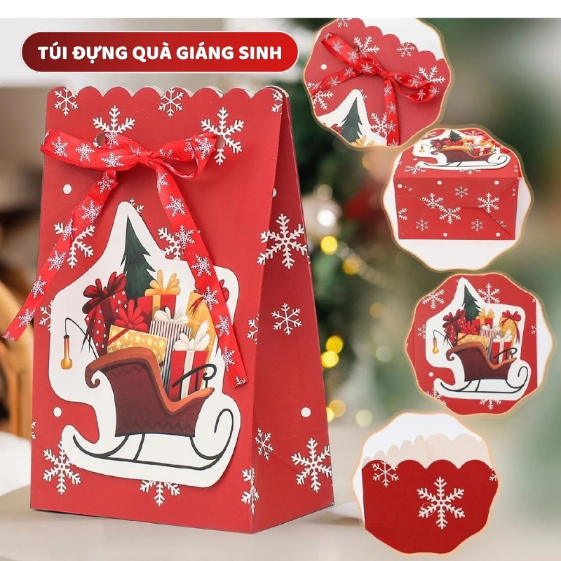 Túi Giấy Đựng Quà Noel – Phụ Kiện Gói Quà Lễ Hội Sang Trọng, Trang Trí Sinh Nhật Dễ Thương Dành Cho Bạn Bè