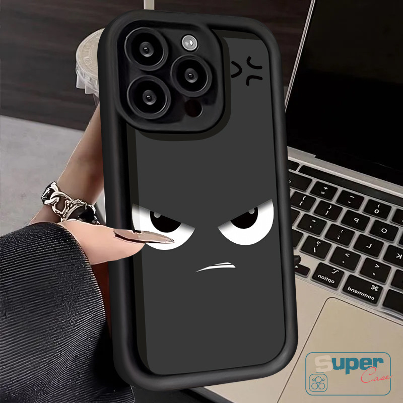 Ốp Lưng Tương Thích Cho IPhone 15 16 13 11 17 14 12 Pro Max 16 14 17 15 12 13 Pro 7Plus 6s 16 15 8 7 6 14 Plus XR XS X Max Air Thời Trang Hoạt Hình Ngộ nghĩnh Angry Emoji Thiên Thần Bao da mắt