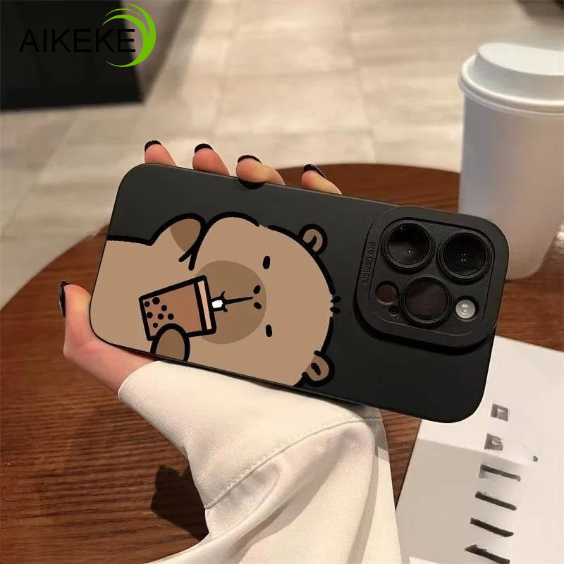 Ốp Điện Thoại Capybara Lông Thú Dễ Thương Cho OPPO Reno 14F 14 13 13F 12 12F 11F 11 Pro 10 9 8 Pro Plus 8T 7 6 Pro 5G 4G Trà Sữa Ốp Lưng Bảo Vệ Camera Vỏ Mềm Chống Sốc