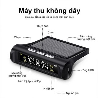 2026 Cảm biến áp suất lốp ô tô TPMS màn hình led màu van ngoài - Bản cao cấp lõi đầu cảm biến bằng đồng-Dễ dàng cài đặt