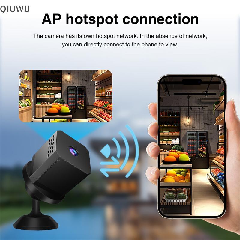 Camera an ninh WiFi QIUWU HD - Tầm nhìn ban đêm ngoài trời, Thiết kế khối lập phương, Xem từ xa.