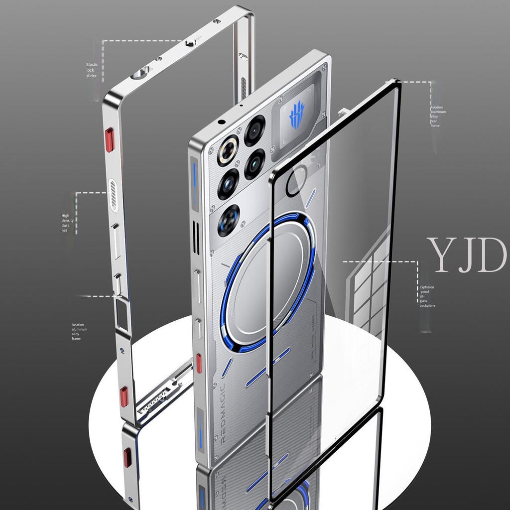 YJD Ốp Lưng Cho RedMagic 11 Pro 11Pro + Khung Kim Loại Thể Thao Làm Mát Thiết Kế Khóa Đàn Hồi Tản Nhiệt Chống Rơi Vỏ Điện Thoại