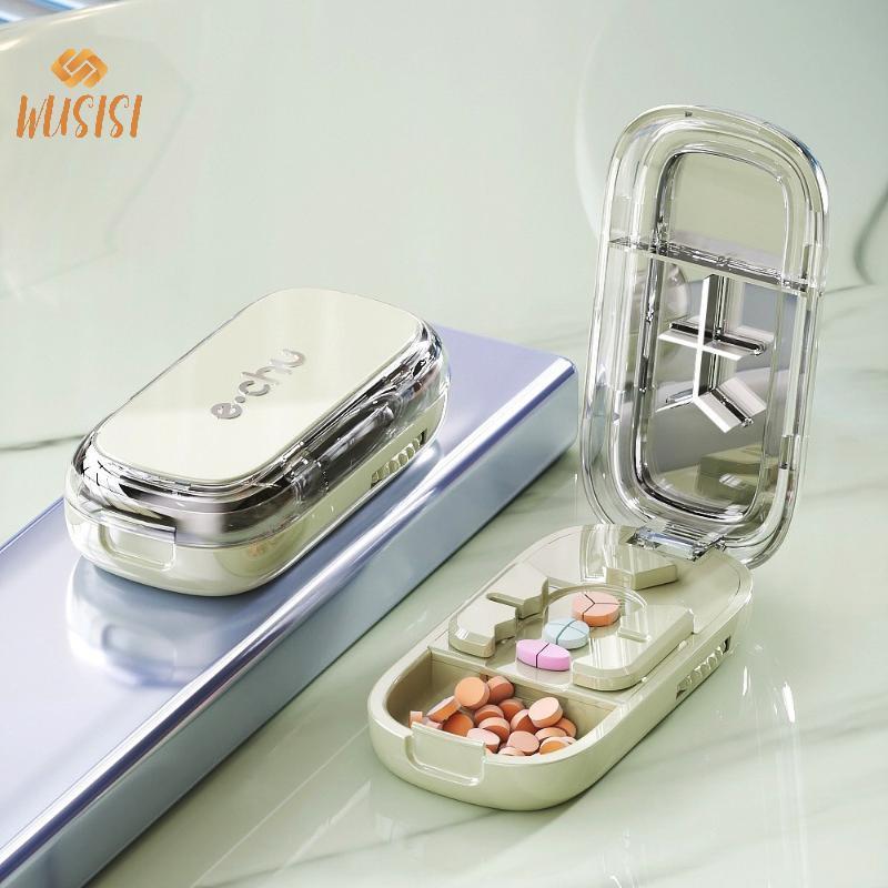 [WUSISI] Máy cắt thuốc 3in1 Cắt chính xác thành một nửa / thứ ba / quý Bộ chia thuốc Máy tính bảng di động Bộ chia thuốc MỚI