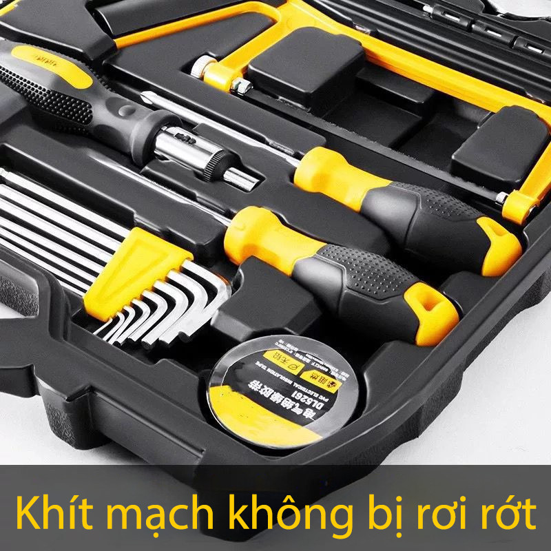 Hộp đựng dụng cụ gia dụng đa năng kèm thước dây, bộ dụng cụ sửa chữa DIY 24 món, cho thợ sửa bảo trì nhà cửa