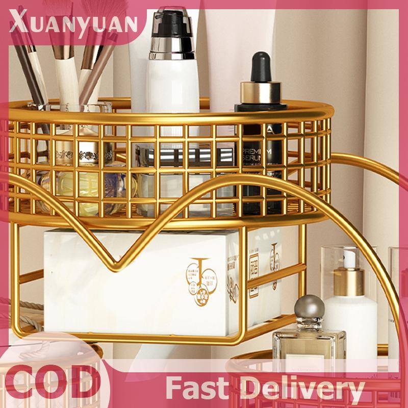 XUAN 1 Dụng Cụ Sắp Xếp Mỹ Phẩm Bằng Kim Loại Trơn Nhẹ -Tò Trang Điểm Giá Để Đồ Trang Điểm Hiện Đại Vanity Để Bàn Kệ VN