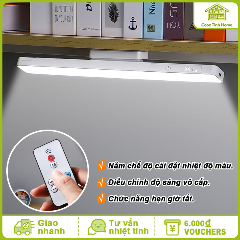 Đèn Học LED Chống Cận Tích Điện, Bảo Vệ Mắt, 5 Màu Sáng, Gắn Bàn Hoặc Dán Tường, Dễ Điều Chỉnh