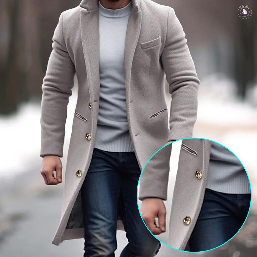 Nam Jacket Dài Lớn Mềm Mại, Lined Ấm Áp, Chống Gió - Phù Hợp Mặc Mỗi Ngày