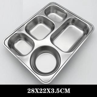 Khay cơm inox 5 ngăn sâu lòng (28 x 22 x 4cm), khay cơm cao cấp - Trường An VN