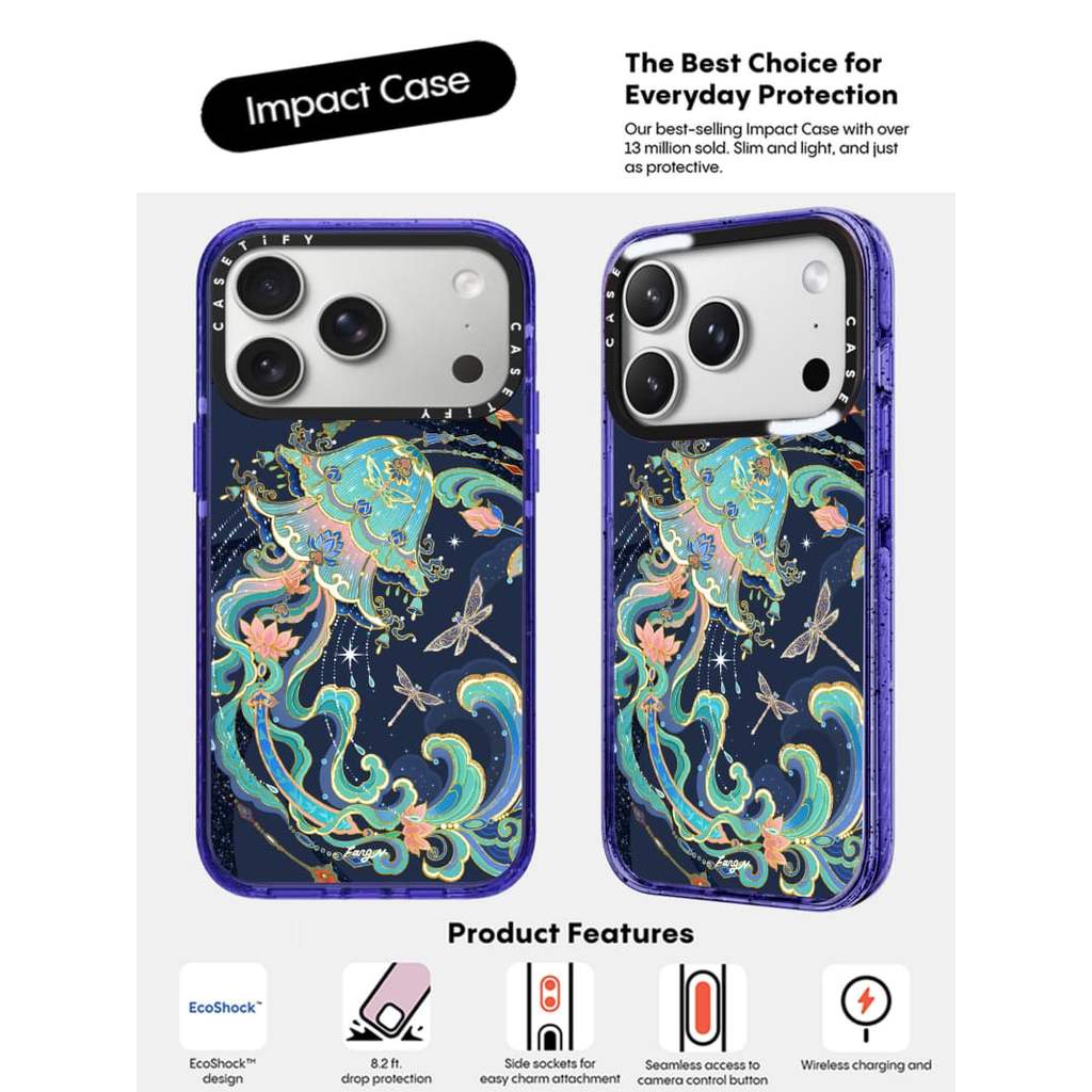 CASECASE X Sứa Nhiều Màu Sắc Peri Tím Trong Suốt Cứng Hút Từ Tính Tác Động Dành Cho Apple IPhone 12 13 14 15 16 17 Pro Max Plus Không Khí Có Hộp