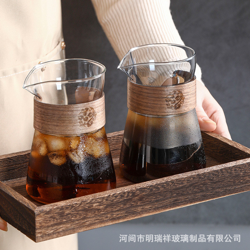 Cà Phê Pha Tay Chia Sẻ Nồi Thủy Tinh Borosilicate Cao Cà Phê Mây Nồi Cà Phê Gia Đình Có Nắp Z6QX