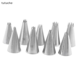 Tutu 9 Chiếc Open Star Cream Piping Vòi Phun Trang Trí Bánh Bộ Kim Loại Bánh Ngọt Túi Mẹo VN