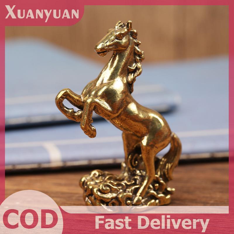 XUAN Đồng Ngựa Trang Trí Để Bàn, Phòng Khách Bàn Cà Phê Điêu Khắc, Kim Loại Thủ Công, Trang Trí Nhà Cửa, Tượng Ngựa Cung Hoàng Đạo Trung Quốc VN
