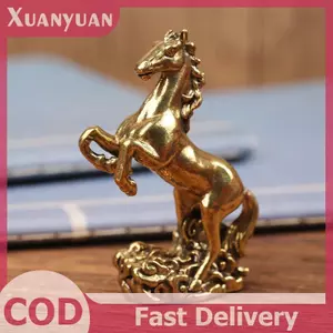 XUAN Đồng Ngựa Trang Trí Để Bàn, Phòng Khách Bàn Cà Phê Điêu Khắc, Kim Loại Thủ Công, Trang Trí Nhà Cửa, Tượng Ngựa Cung Hoàng Đạo Trung Quốc VN