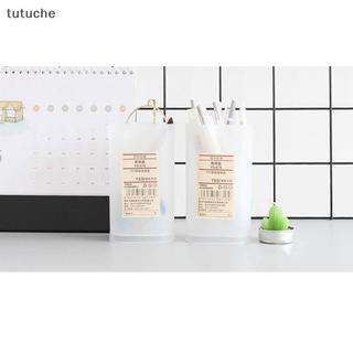 Tutu Hộp đựng bút chì trong suốt bằng nhựa Văn phòng phẩm đơn giản Hộp bút chì học sinh màu trơn VN