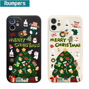 Ốp Điện Thoại Ibumpers Họa Tiết Giáng Sinh Vui Vẻ Silicon Mềm Cao Cấp Chống Sốc Cho iPhone 11 12 13 14 15 16 Pro Max IP 7 8 Plus Iphon X XS XR Xs max