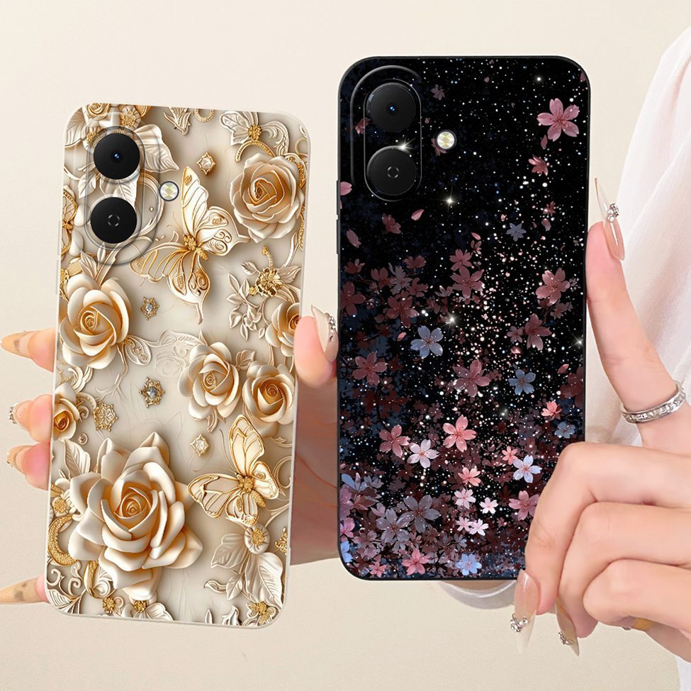 Vỏ Tecno Spark Go2 Vỏ KM4 Silicone Hoa thời trang sang trọng Kawaii Vỏ điện thoại chống sốc sơn dễ thương Techno Spark Go 2