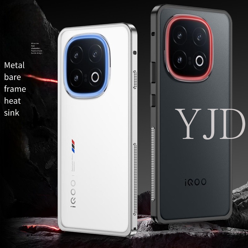 Ốp YJD Cho Vivo IQOO 15 Khung Trần Kim Loại Tản Nhiệt Chống Rơi Vỏ Điện Thoại