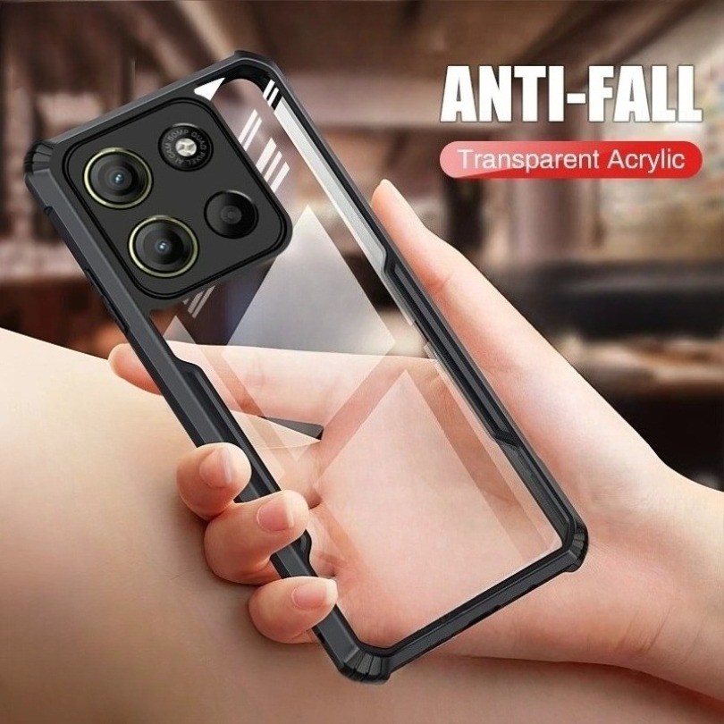 Ốp Lưng Chống Sốc Acrylic Trong Suốt Cho Motorola Moto G05 G15 G35 G45 G55 G75 G85 G 15 75 5G TPU Khung Mềm Bảo Vệ