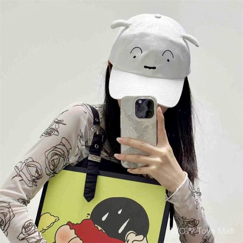 Bán Chạy Mũ bóng chày Crayon Shin-chan dễ thương, màu hồng chống nắng dành cho nữ học sinh