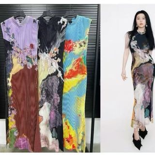 Miyake Jiangnan Váy sườn xám Trung Quốc mới mặc váy viền đẹp