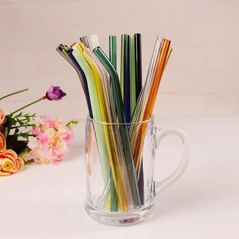 Ống Hút Thủy Tinh Borosilicate Nhiều Màu – Bảo Vệ Môi Trường Mỗi Ngày Uống Cafe, Sinh Tố, Trà Sữa