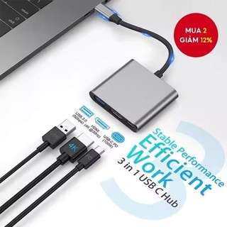 Bộ chuyển đổi USB C sang HDMI USB Hub Nữ TypeC OTG 3 trong 1 4K và PD Sạc nhanh bộ chuyển đổi trạm nối