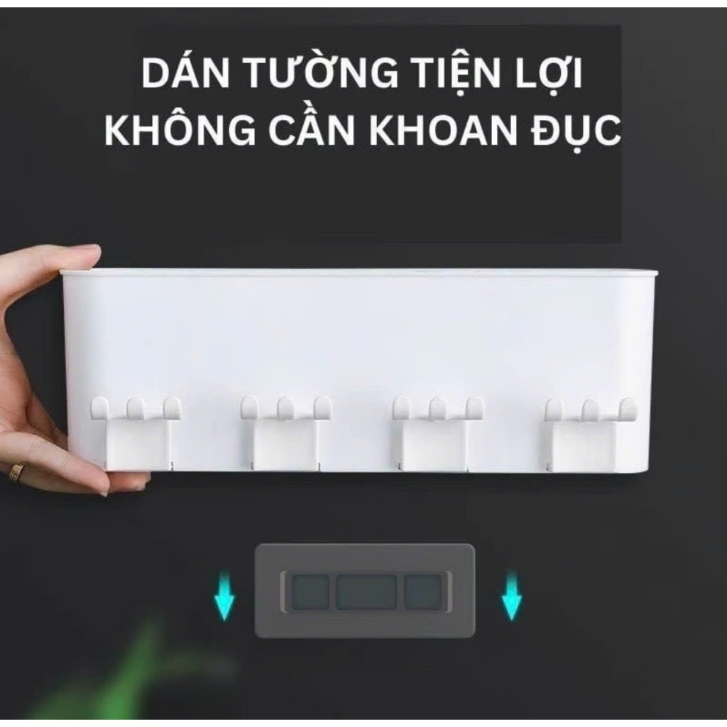 Bộ Nhả Kem Đánh Răng Tự Động - Kệ Dán Tường Đựng Đồ Nhà Tắm (Kèm miếng dán)