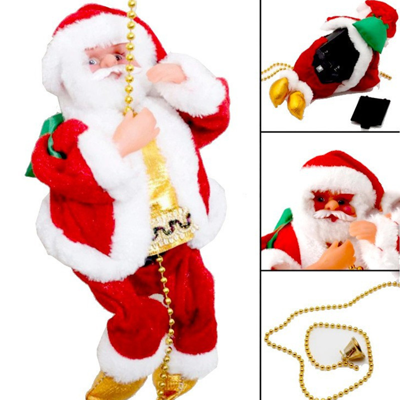 Ông Già Noel Leo Dây,ông Già Noel Leo Thang Tự động,Trang Trí Giáng Sinh, Đồ Chơi Nhạc Đèn Trang Trí Noel