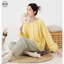 Áo len Cardigan cổ tròn 100% cotton và Bộ đồ ngủ dài màu sắc đa dạng dành cho nữ