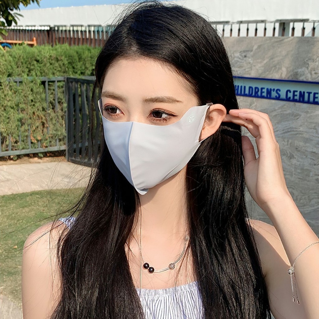 Khẩu trang chống nắng chống tia UV UPF 50+ chất liệu lụa bang mỏng nhẹ