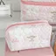FAVORITEGOODS Túi đựng mỹ phẩm hoa Tote, Quilting Cotton Pink Floral Nơ Túi đựng đồ vệ sinh nữ, Túi đựng đồ trang điểm có dây kéo dung tích lớn ngọt ngào Đồ vệ sinh