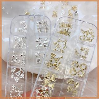 [savemoneyeveryday] 48 Cái / hộp Đồ trang trí nghệ thuật làm móng Giáng sinh với tuần lộc dễ thương, bông tuyết và chuông Phụ kiện làm móng [vn]